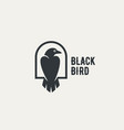 black bird logo vector image