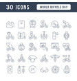 line icons world bicycle day vector image