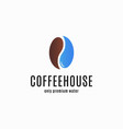 coffee bean logo and water on white vector image vector image
