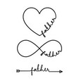 father - word with infinity symbol hand drawn vector image vector image