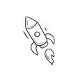 rocket ship doodle hand drawn sketch vector image