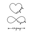 enjoy - word with infinity symbol hand drawn vector image vector image