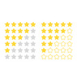 five star rating modern rated objects vector image vector image