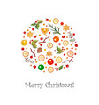 greeting card with christmas decorations on white vector image