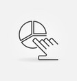 pie chart with hand outline concept icon vector image