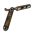 straight razor tattoo colorful concept vector image