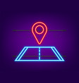 road neon pin travel icon location pin sign vector image vector image