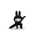 squatting cute bunny ninja isolated on white vector image vector image