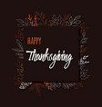 happy thanksgiving day card with flowers vector image