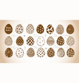 set of doodle ornated easter eggs in vintage style vector image