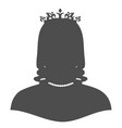 silhouette of a princess in a frame vector image