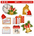 christmas icons set 1 vector image vector image