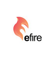 creative fire icon with letter e shapeflame logo vector image vector image