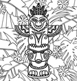 doodle traditional tribal totem pole on plants vector image