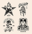 vintage monochrome gambling labels vector image