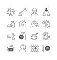 icons set coronavirus covid-19 thin line design vector image vector image