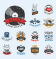 set of vintage musical labels hand drawn templates vector image