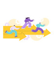 business people run the arrows to the target vector image