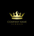 Crown logo black background Royalty Free Vector Image