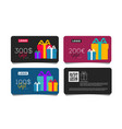 gift card template with monetary award and vector image