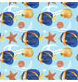 pattern with sea life concept design watercolor vector image
