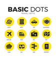 travel flat icons set vector image