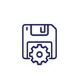 backup settings line icon with a floppy disk vector image vector image