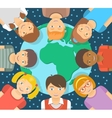 flat different kids around the earth vector image