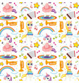 seamless unicorn music theme vector image vector image