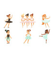 adorable ballerinas dancing in tutu dress set vector image