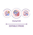 chasing profit concept icon vector image vector image