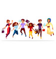 college students jumping up vector image vector image