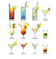 set of cocktails vector image