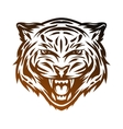 aggressive tiger face line art style vector image