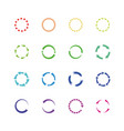 color circle reload arrows icons round vector image vector image