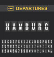 departure and arrival sign at hamburg airport vector image vector image