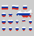 russia flag symbols set russian national flag vector image vector image
