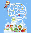 maze game template with christmas theme vector image