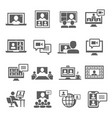 online meeting communication bold black vector image vector image