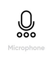 microphone flat icon editable outline vector image vector image