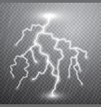 realistic lightnings with transparency for design vector image