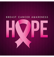 breast cancer over purple background vector image