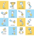 business hands flat line vector image