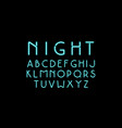 decorative sans serif font with neon effect vector image