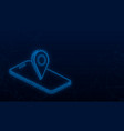 pin smartphone in 3d style vector image vector image
