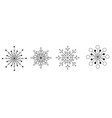 set of hand-drawn beautiful snowflake decor vector image