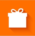 abstract christmas gift box on orange background vector image vector image