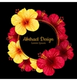 hibiscus flower invitation card vector image