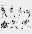 baseball players set - sketch vector image vector image