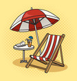 beach objects pinup pop art vector image